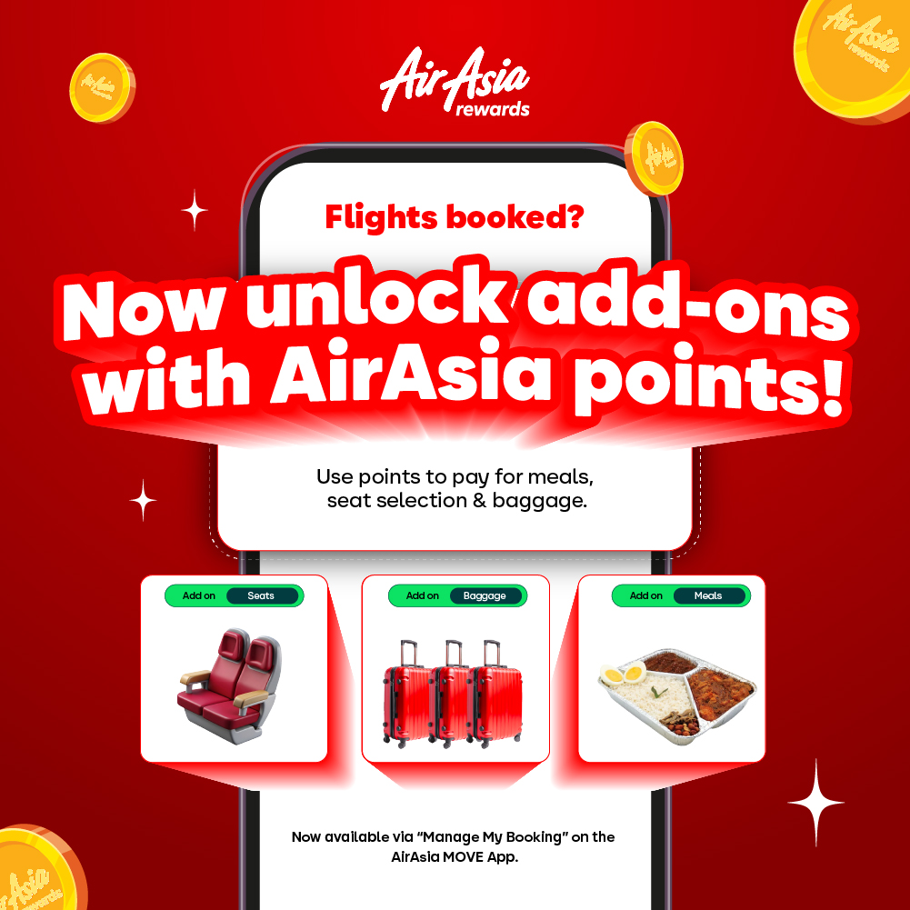 Now unlock add-ons with AirAsia points!