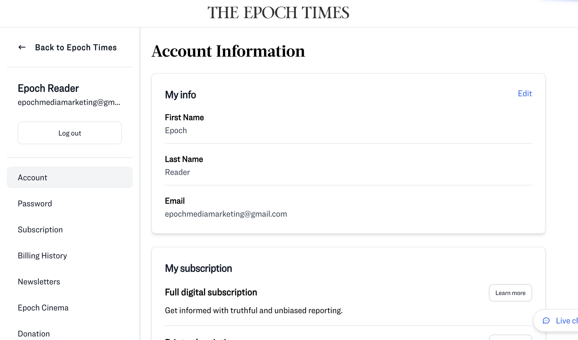 Account Portal