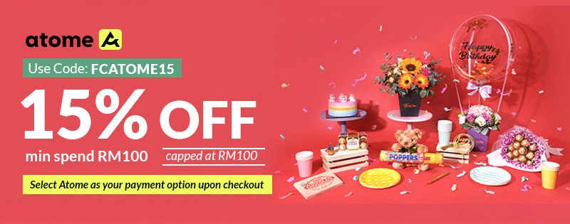atome 4 15% OFF min spend RM100 capped at RM100 