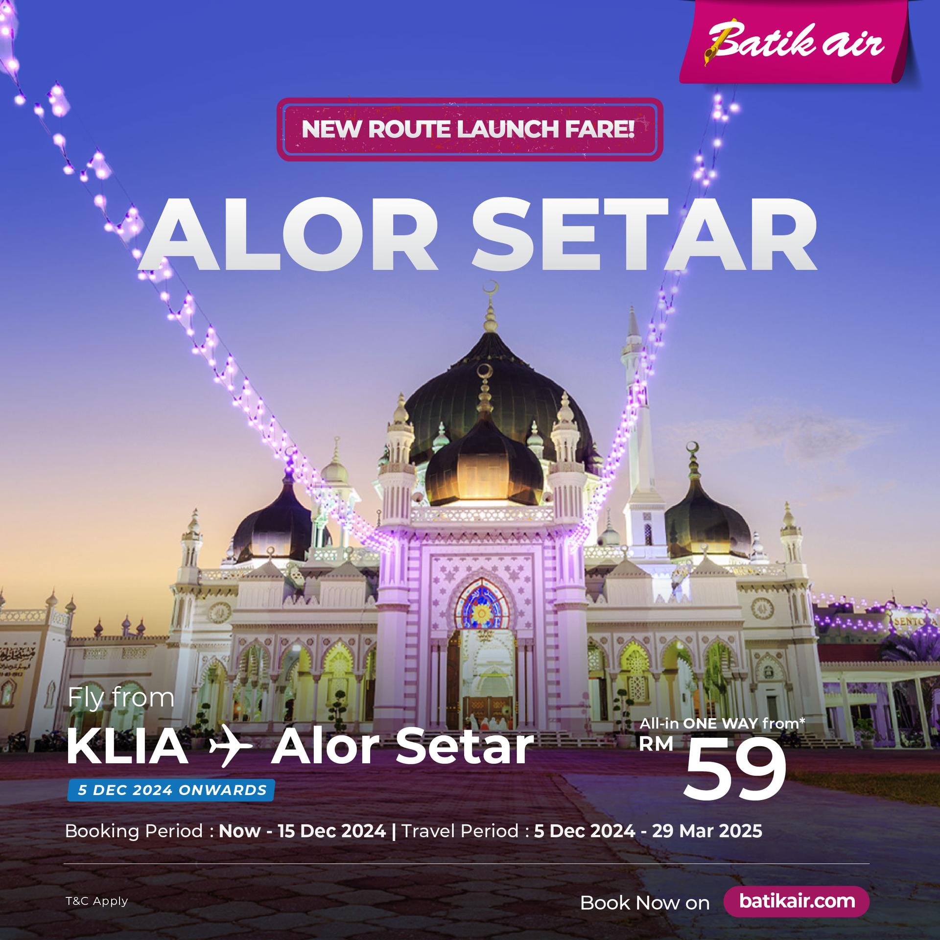 Alor Setar from RM 59
