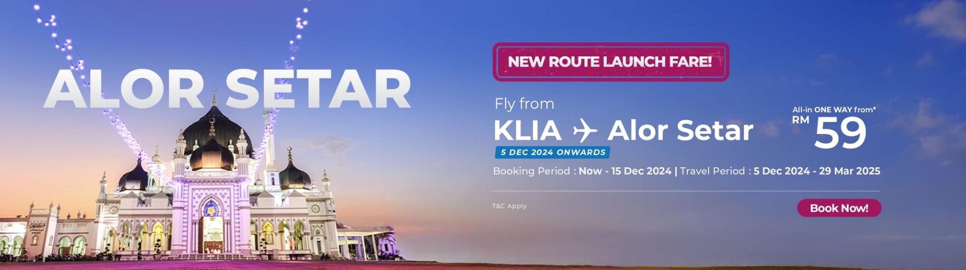 Alor Setar from RM 59