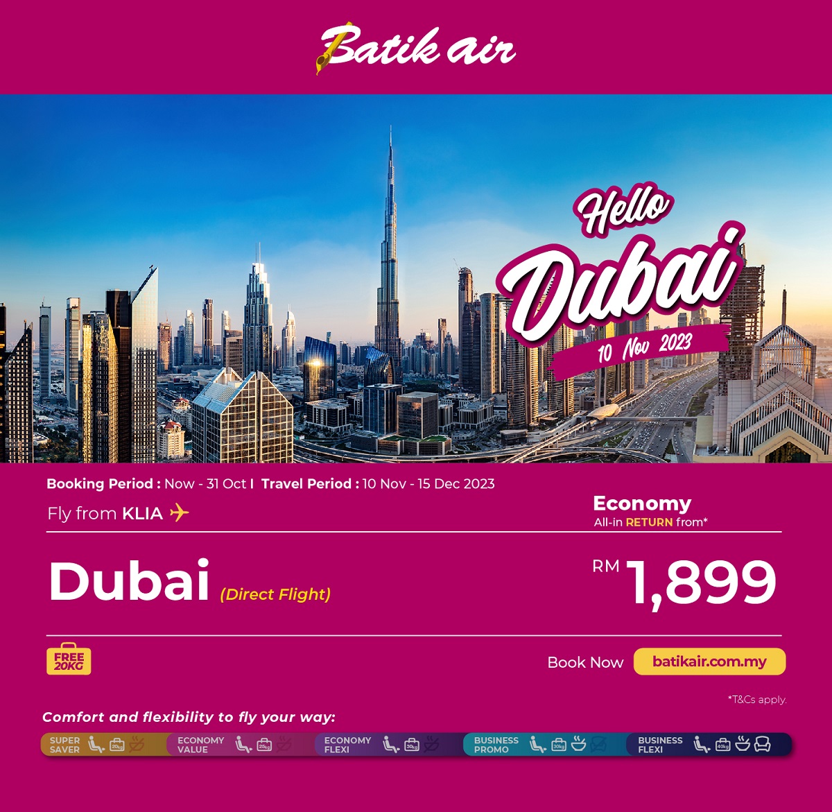Book your flights to Dubai now!
