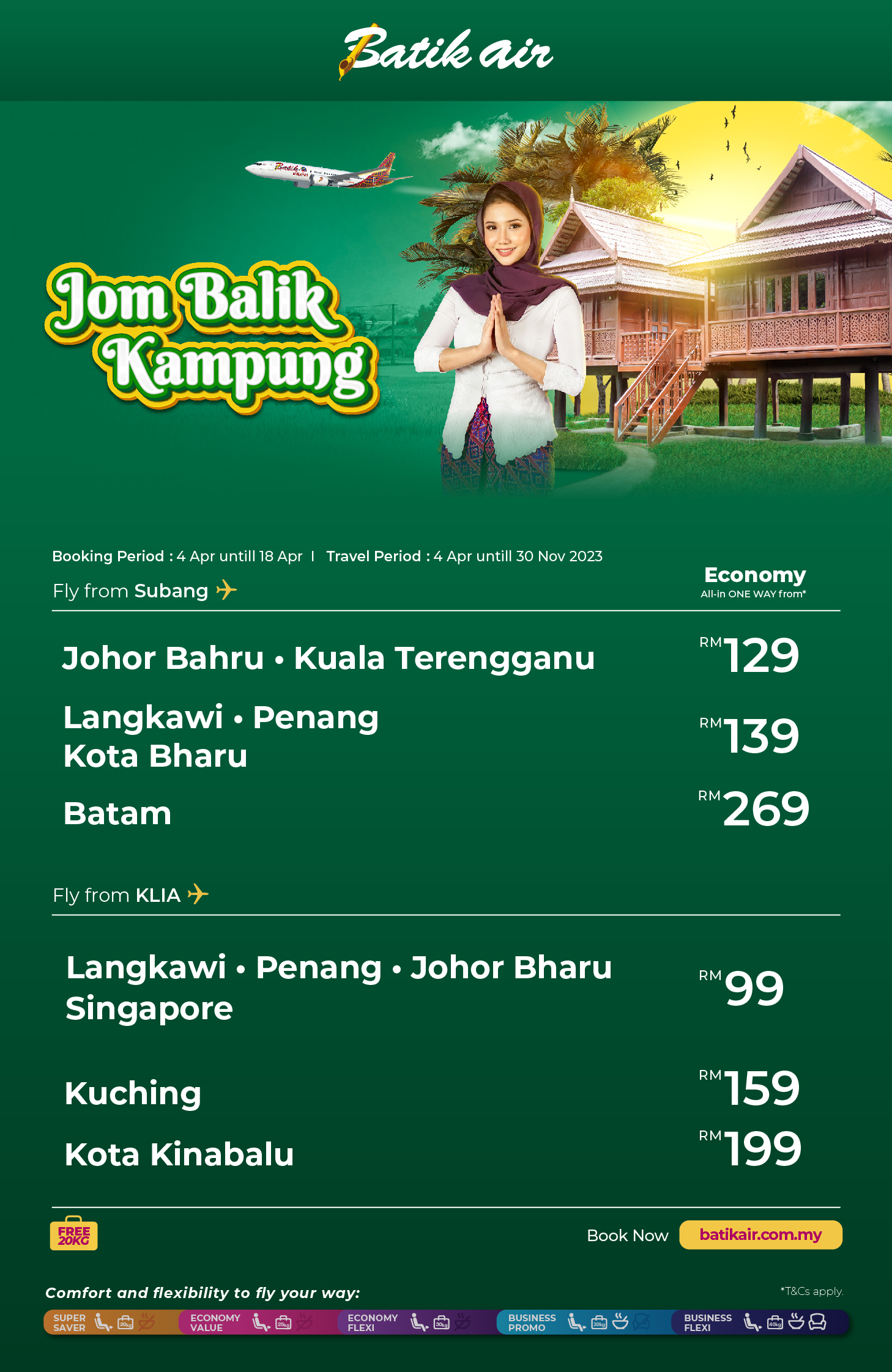 Raya flights starting from RM 99