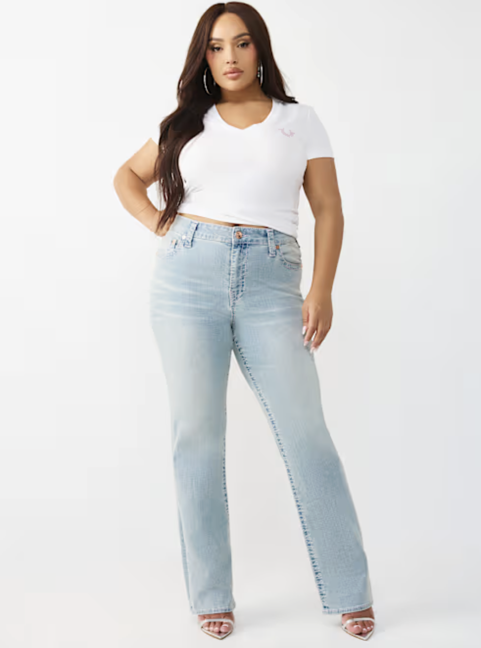 Plus Billie Mid Rise Big T Straight Jean