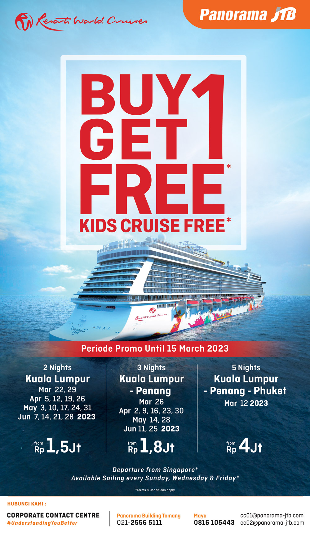 Promo Cruise BUY 1 GET 1 FREE