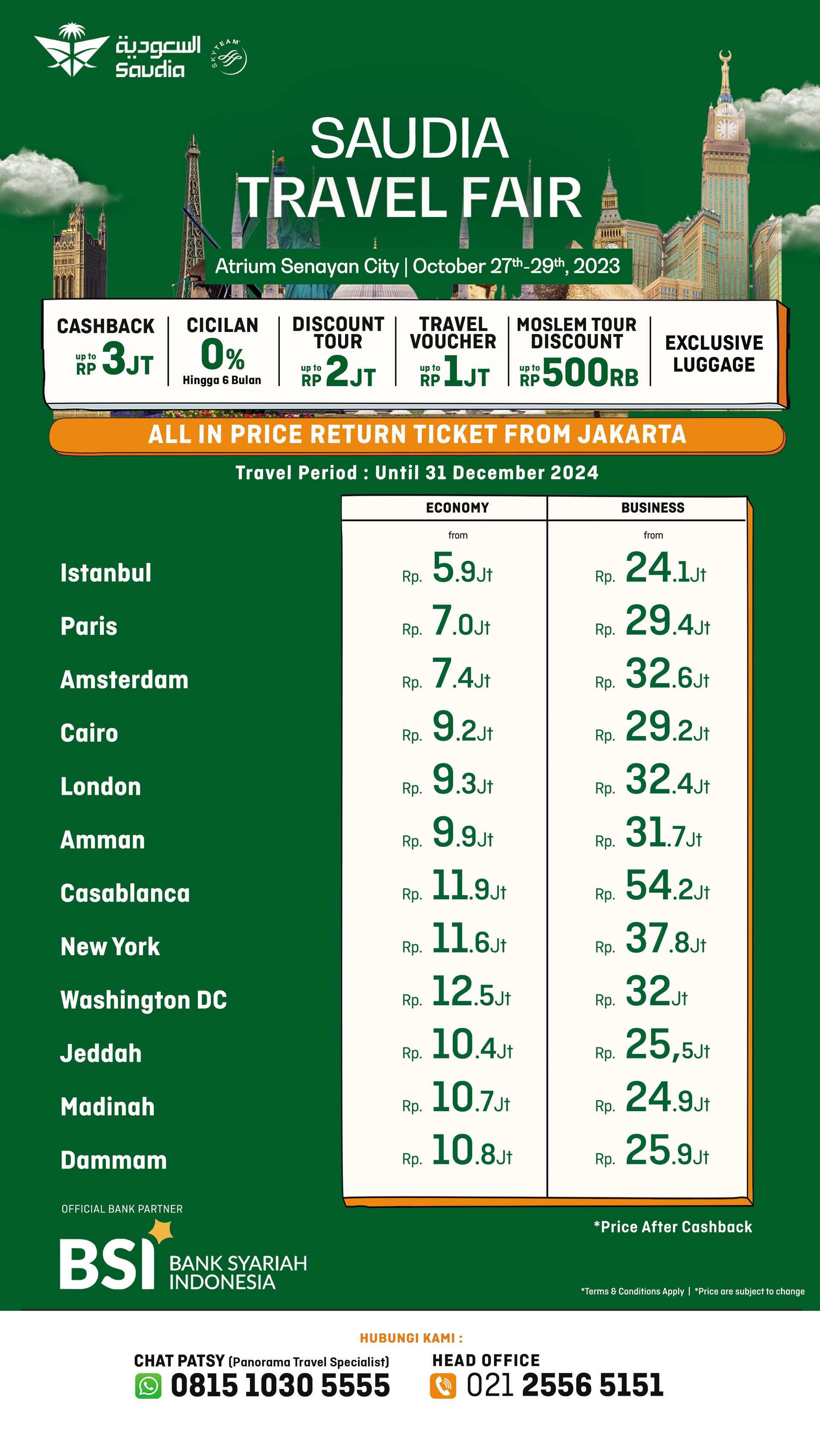 Promo Tiket Saudia Travel Fair