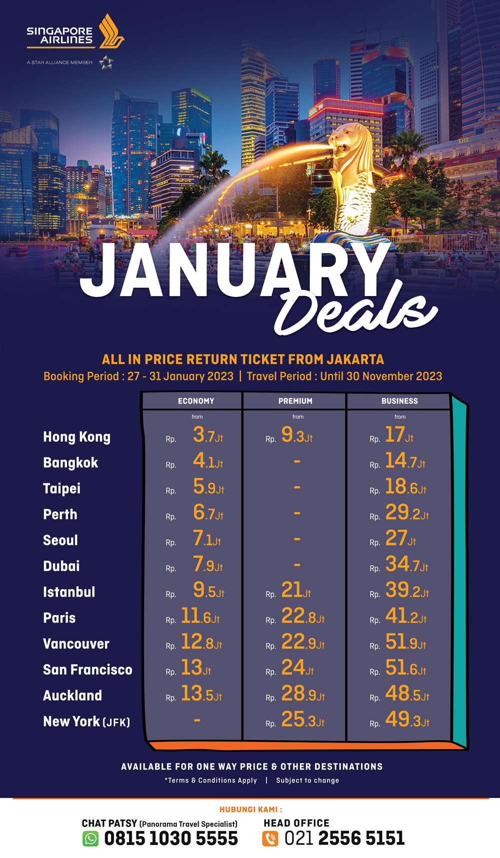 Promo Tiket Singapore Airlines