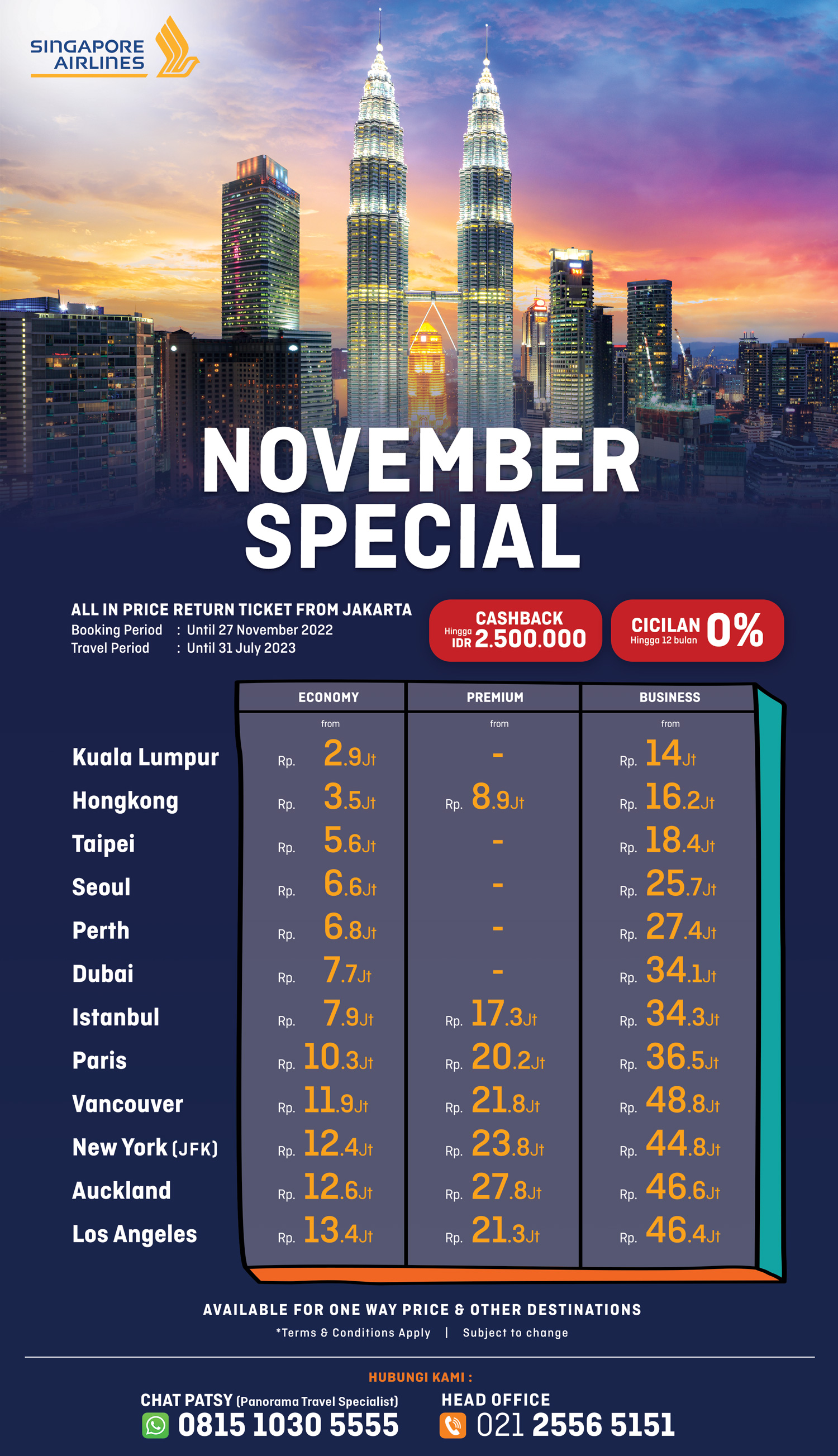 Promo Tiket Pesawat Singapore Airlines