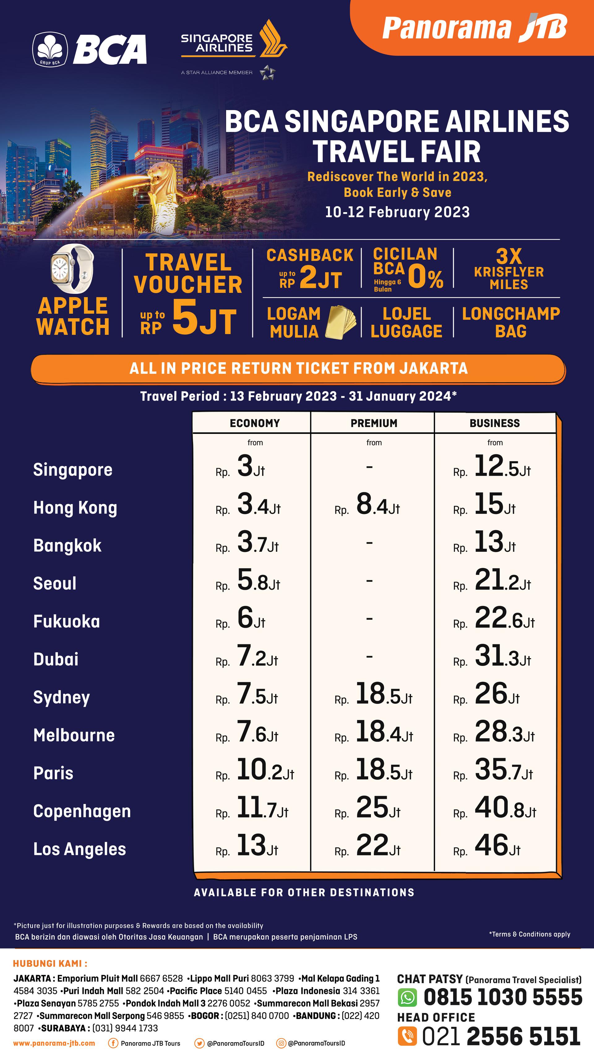 Reservasi BCA Singapore Airlines Travel Fair 