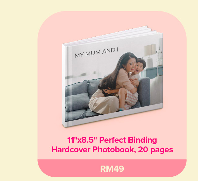 11''x8.5'' Perfect Binding HardCover Photobook, 20 pages