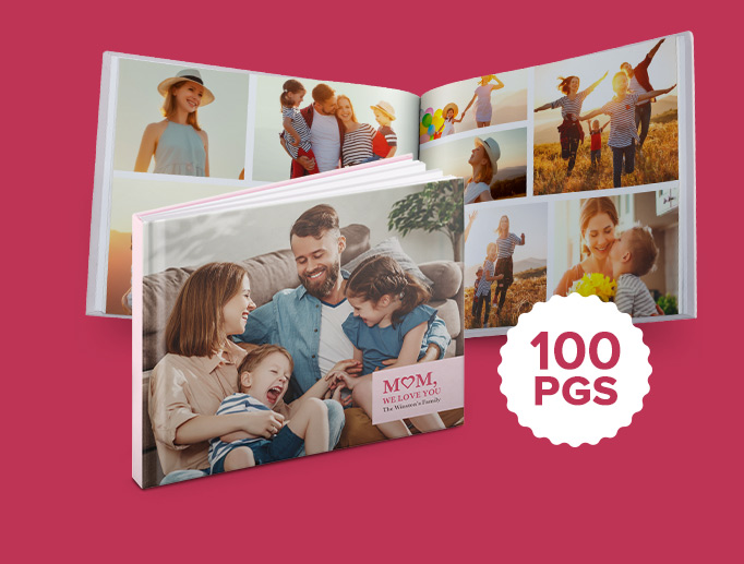 11'' x 8.5'' Medium Landscape Perfect Bind Imagewrap Hardcover Photobook, 40 Pages