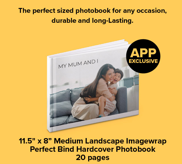 11'' x 8.5'' Medium Landscape Imagewrap Perfect Bind Hardcover Photobook, 20 pages