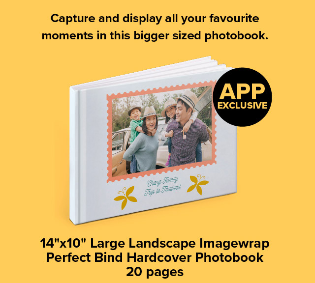 14''x10'' Large Landscape Imagewrap Perfect Bind Hardcover Photobook, 20 pages