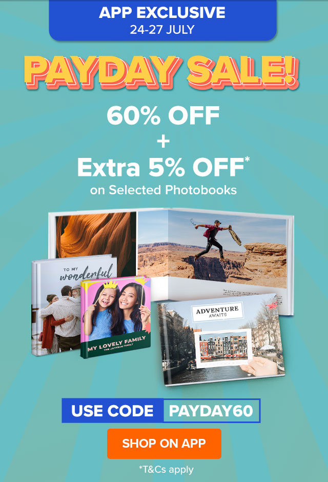 App Exclusive - 60% Off + Extra 5 % Off Photobook