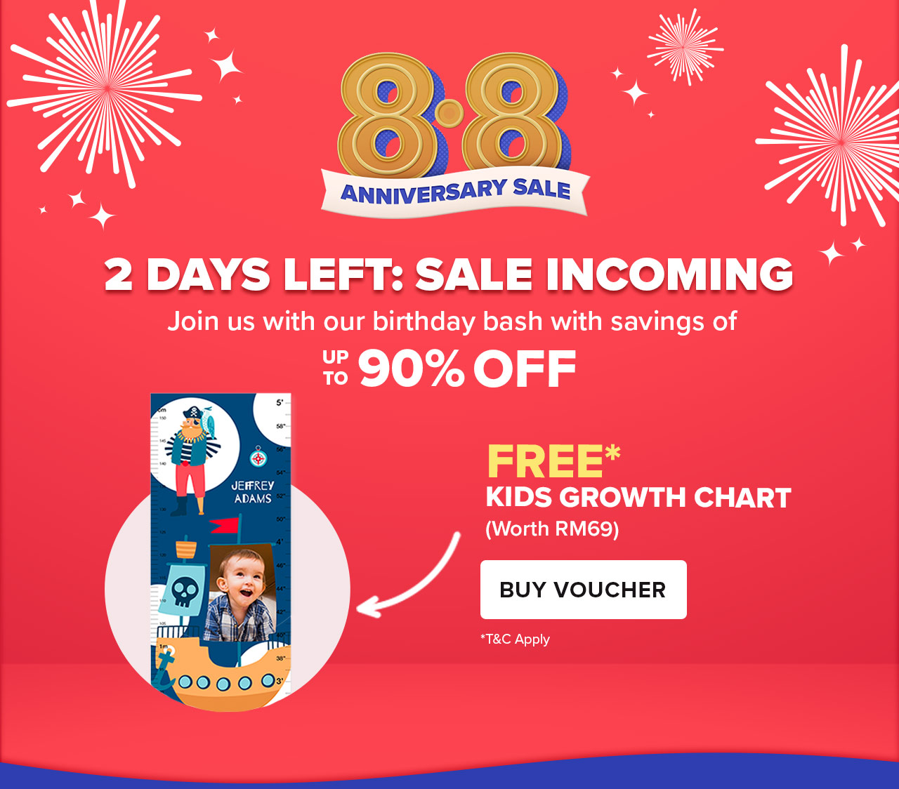 2 Days Left - 8.8 Anniversary Sale