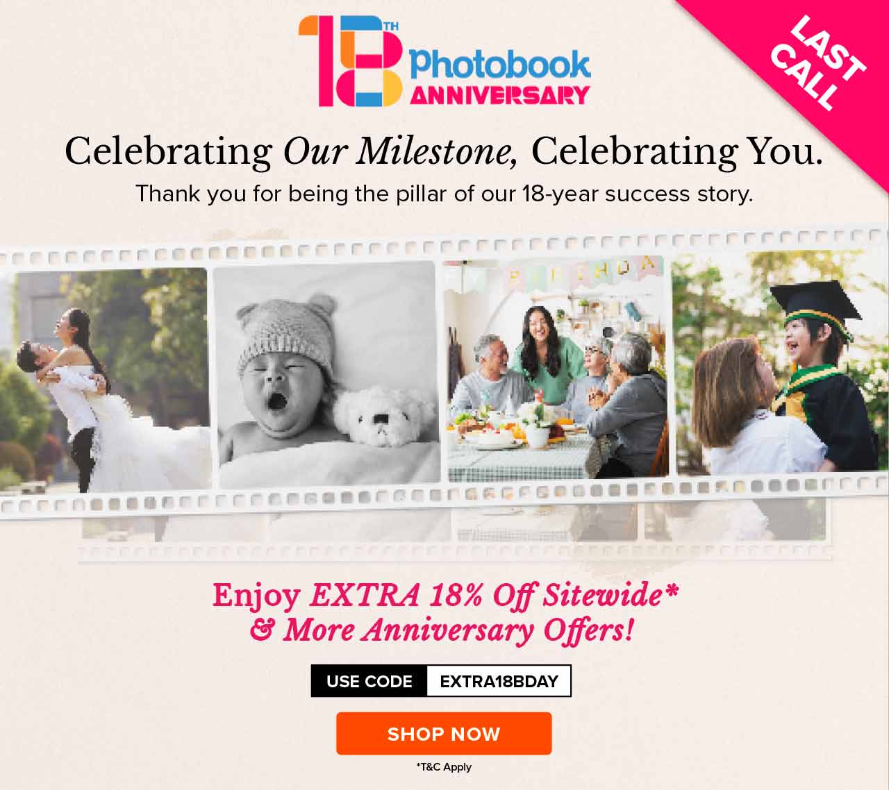 Last call. Enjoy extra 18 percent off sitewide