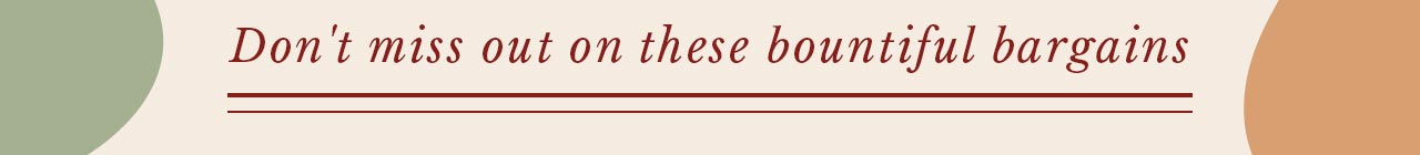 Dont Miss Out | These Bountiful Bargains