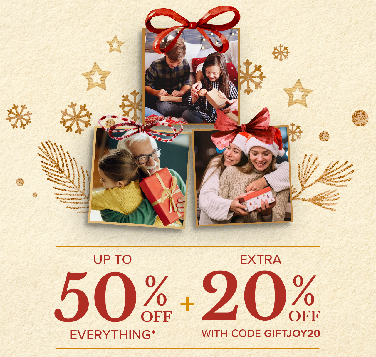 UP TO 50% OFF + EXTRA 20% OFF