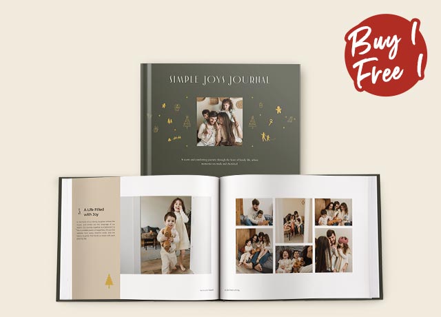 11'' x 8.5'' Medium Landscape Perfect Binding Imagewrap Hardcover Photobook, 60 Pages