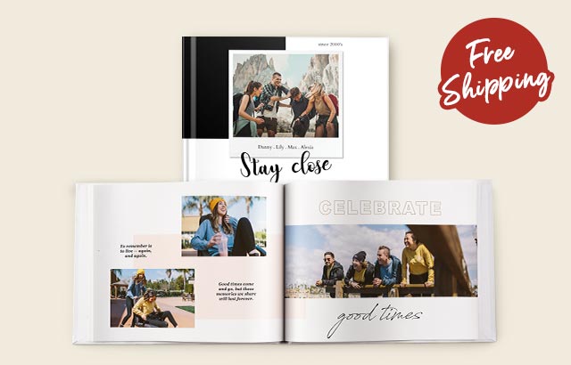 11'' x 8.5'' Medium Landscape Perfect Binding Imagewrap Hardcover Photobook, 40 Pages