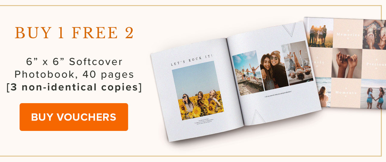 BUY 1 FREE 2 | 6'' x 6'' Softcover Photobook, 40 pages