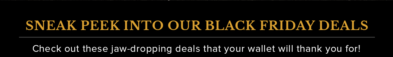 Sneak Peek Into Our Black Friday Deals