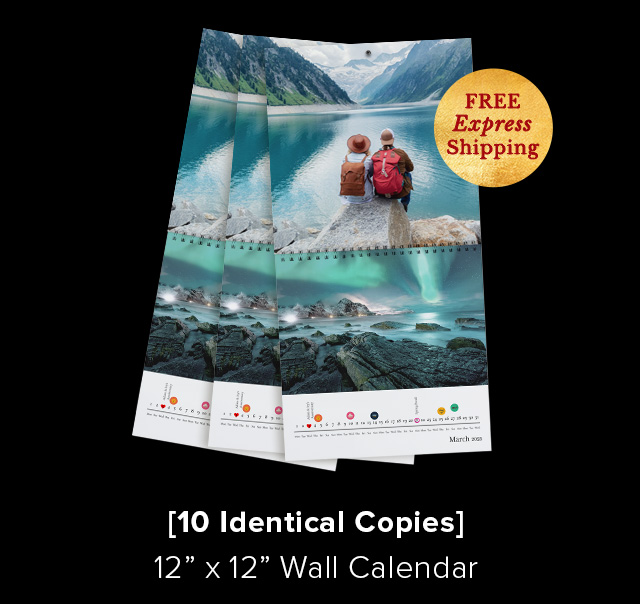 [10 IDENTICAL COPIES]  12” x 12” Wall Calendar