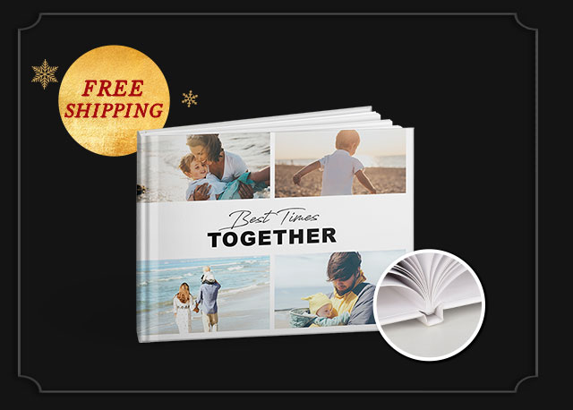 11'' x 8.5'' Medium Landscape Perfect Bind Imagewrap Hardcover Photobook, 40 Pages