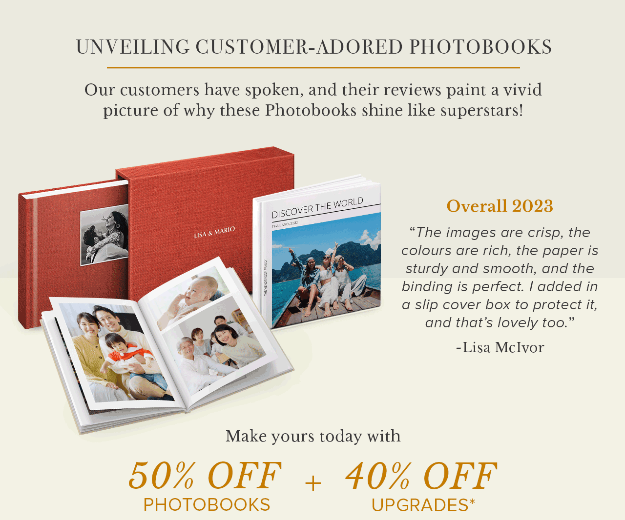 Unveiling customer-adorned Photobooks