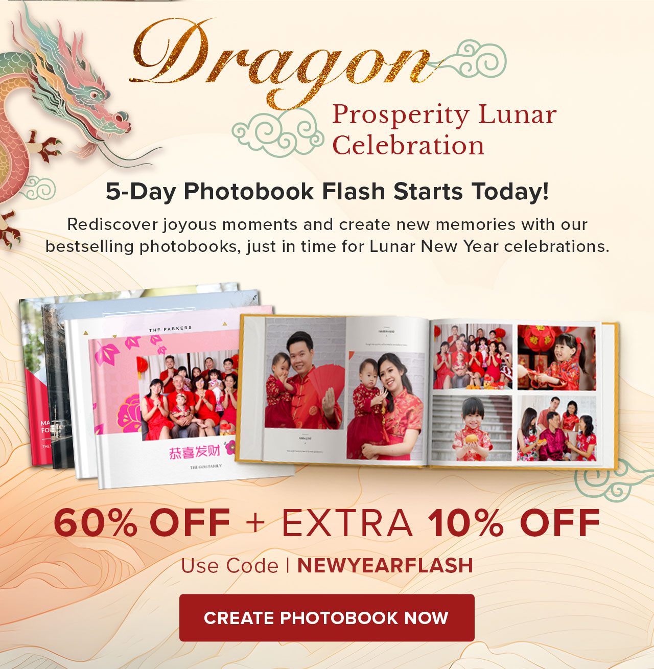 60% OFF  +  Extra 10% OFF | CREATE PHOTOBOOK NOW