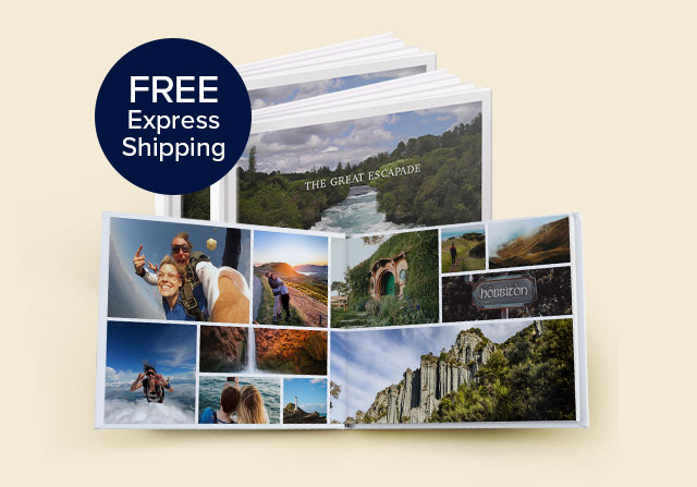 11'' x 8.5'' Medium Landscape Imagewrap Premium Layflat Hardcover Photobook, 24 pages + Free Express Shipping