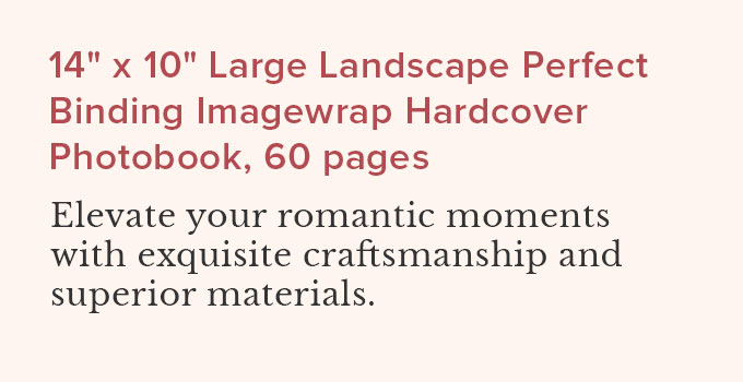 14'' x 10'' Large Landscape Perfect Binding Imagewrap Hardcover Photobook, 60 pages