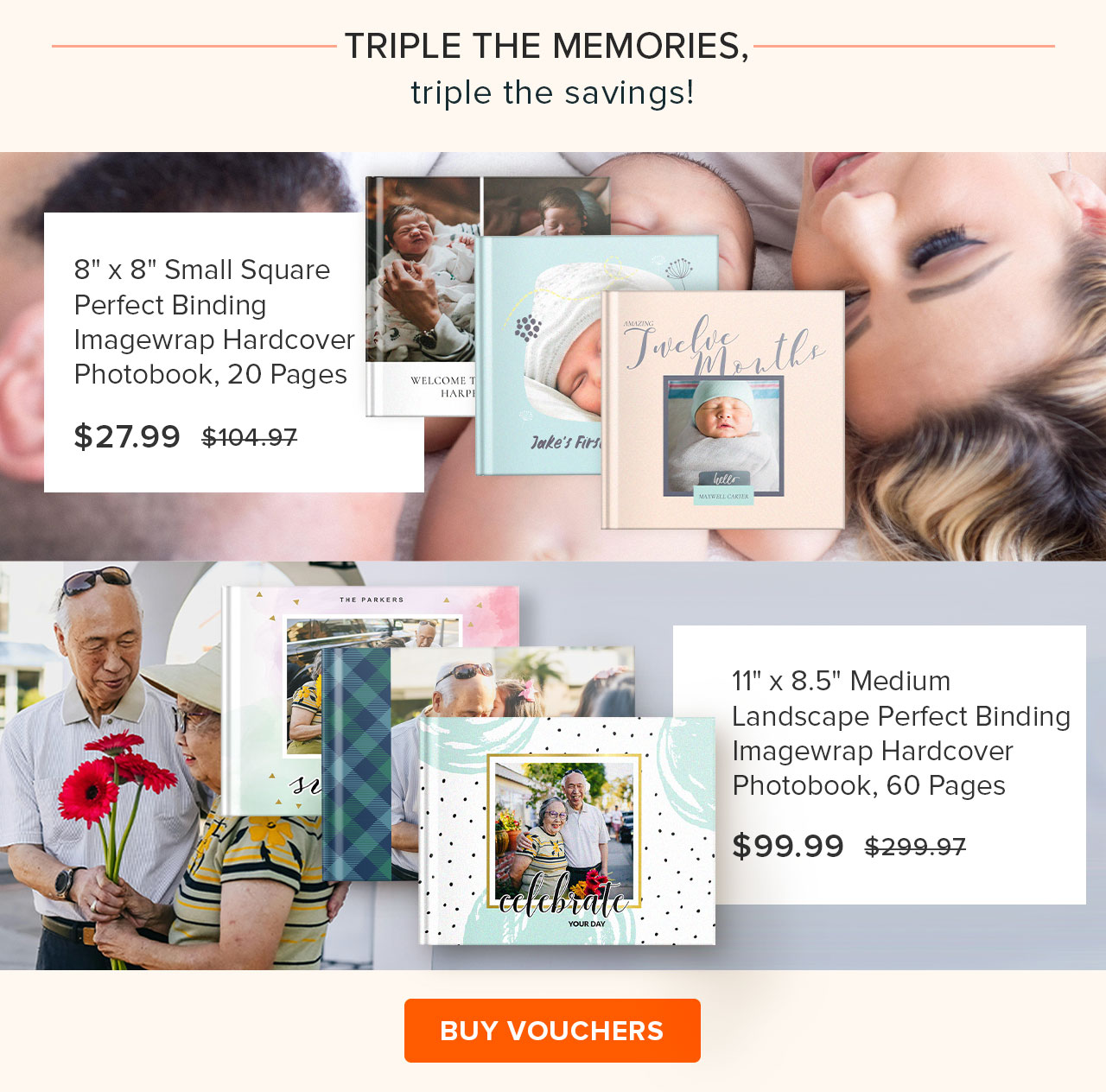 Triple the Memories, triple the savings ! Buy Vouchers