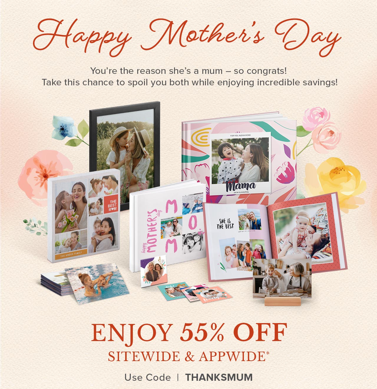 Enjoy 55% OFF Sitewide & Appwide | Use code: THANKSMUM