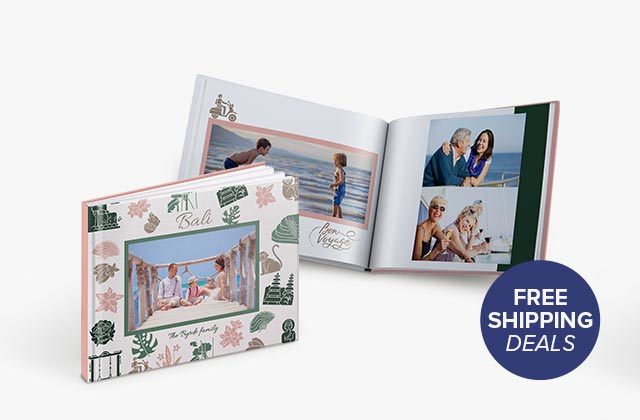11'' x 8.5'' Medium Landscape Perfect Binding Imagewrap Hardcover Photobook, 40 Pages