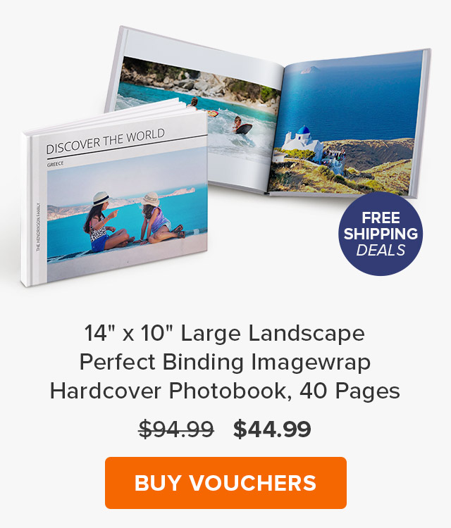 14'' x 10'' Large Landscape Perfect Binding Imagewrap Hardcover Photobook, 40 Pages