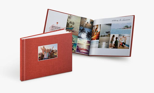 11'' x 8.5'' Medium Landscape Perfect Binding Debossed Hardcover Photobook, 40 Pages