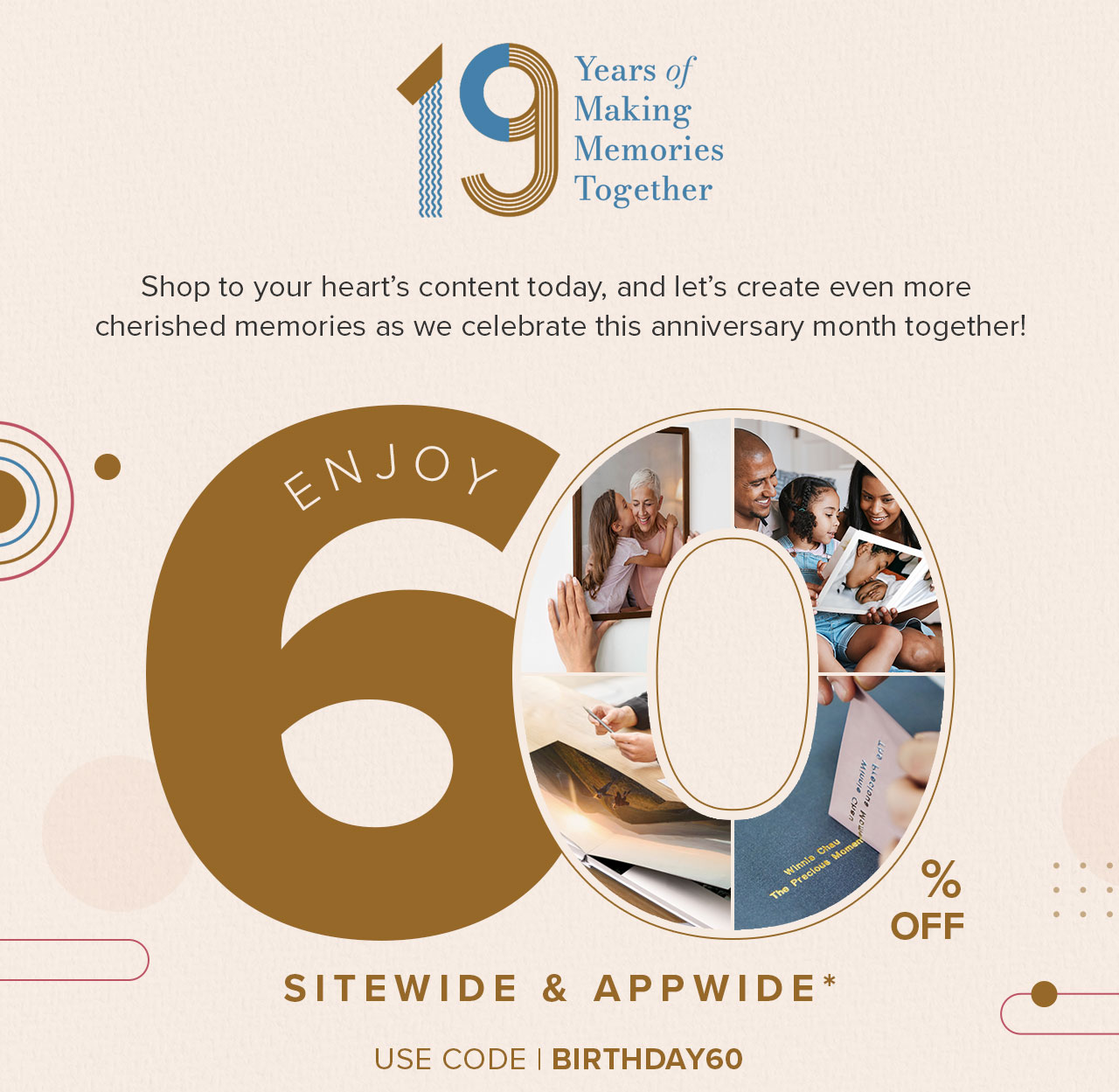 60% OFF SITEWIDE & APPWIDE*