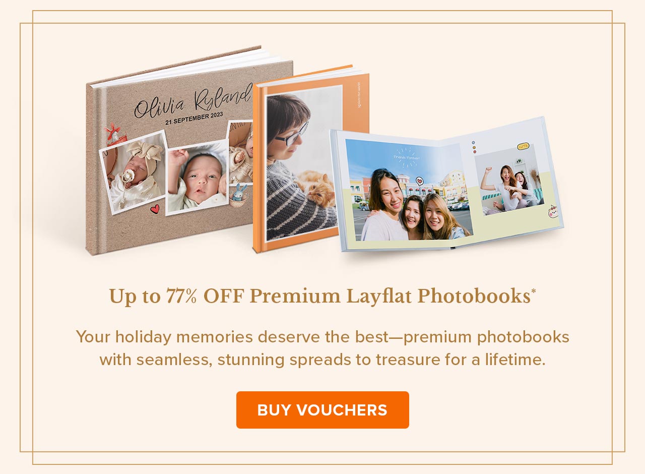 Up to 77% OFF Premium Layflat Photobooks*