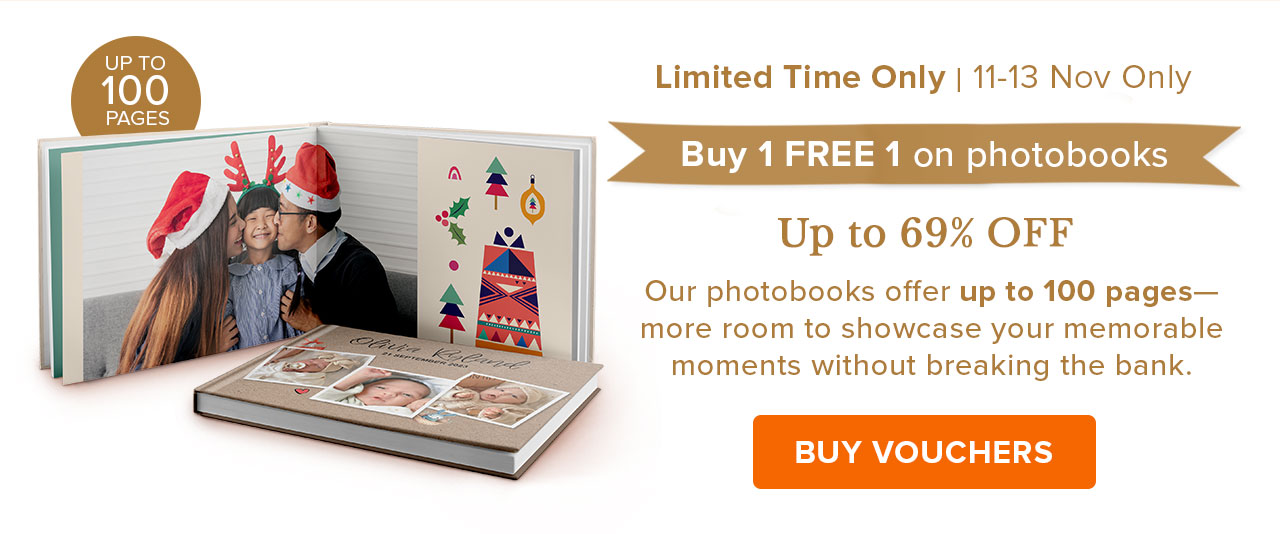 BUY 1 FREE 1 ON PHOTOBOOKS