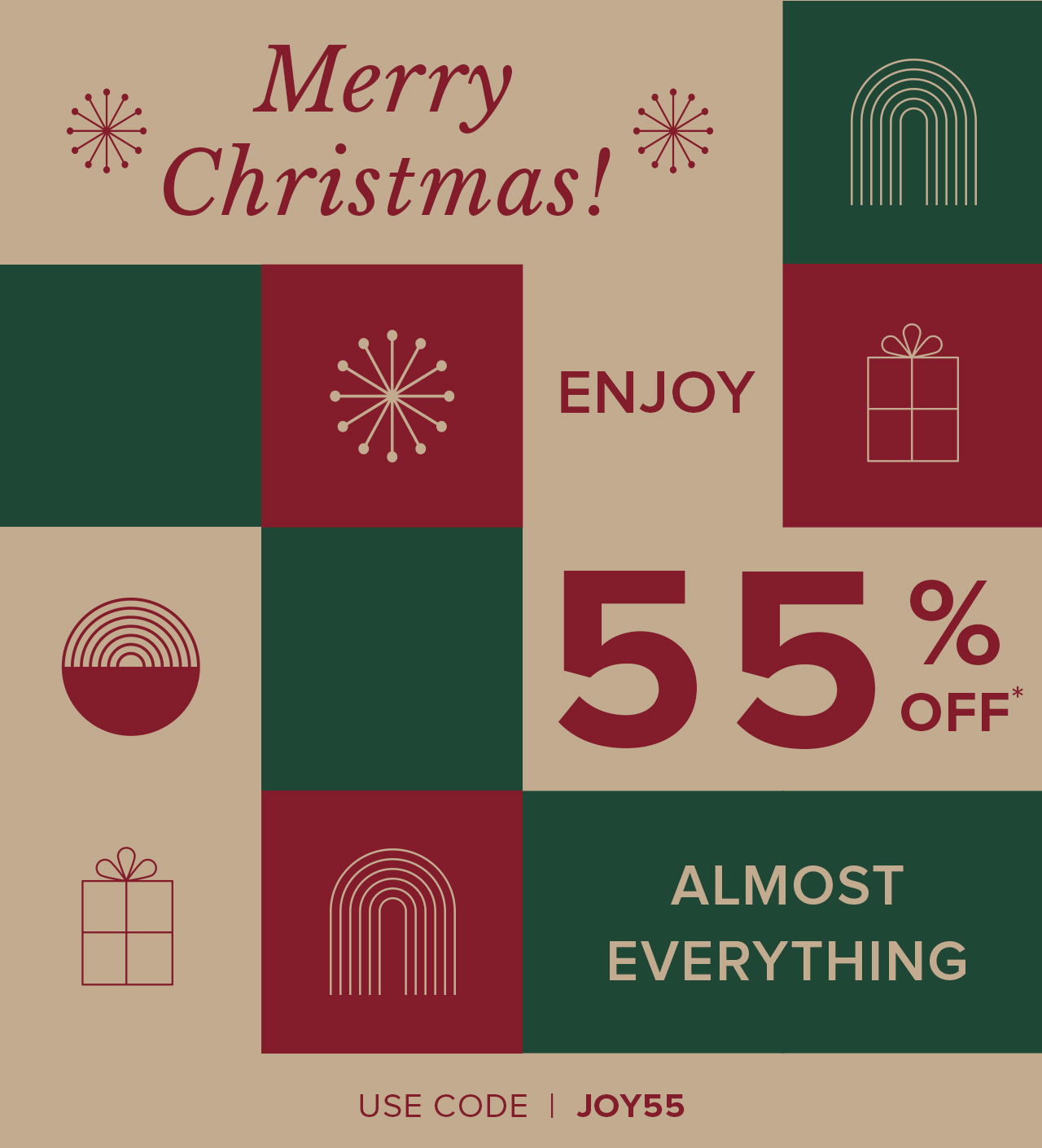 Enjoy 55% OFF Almost Everything!