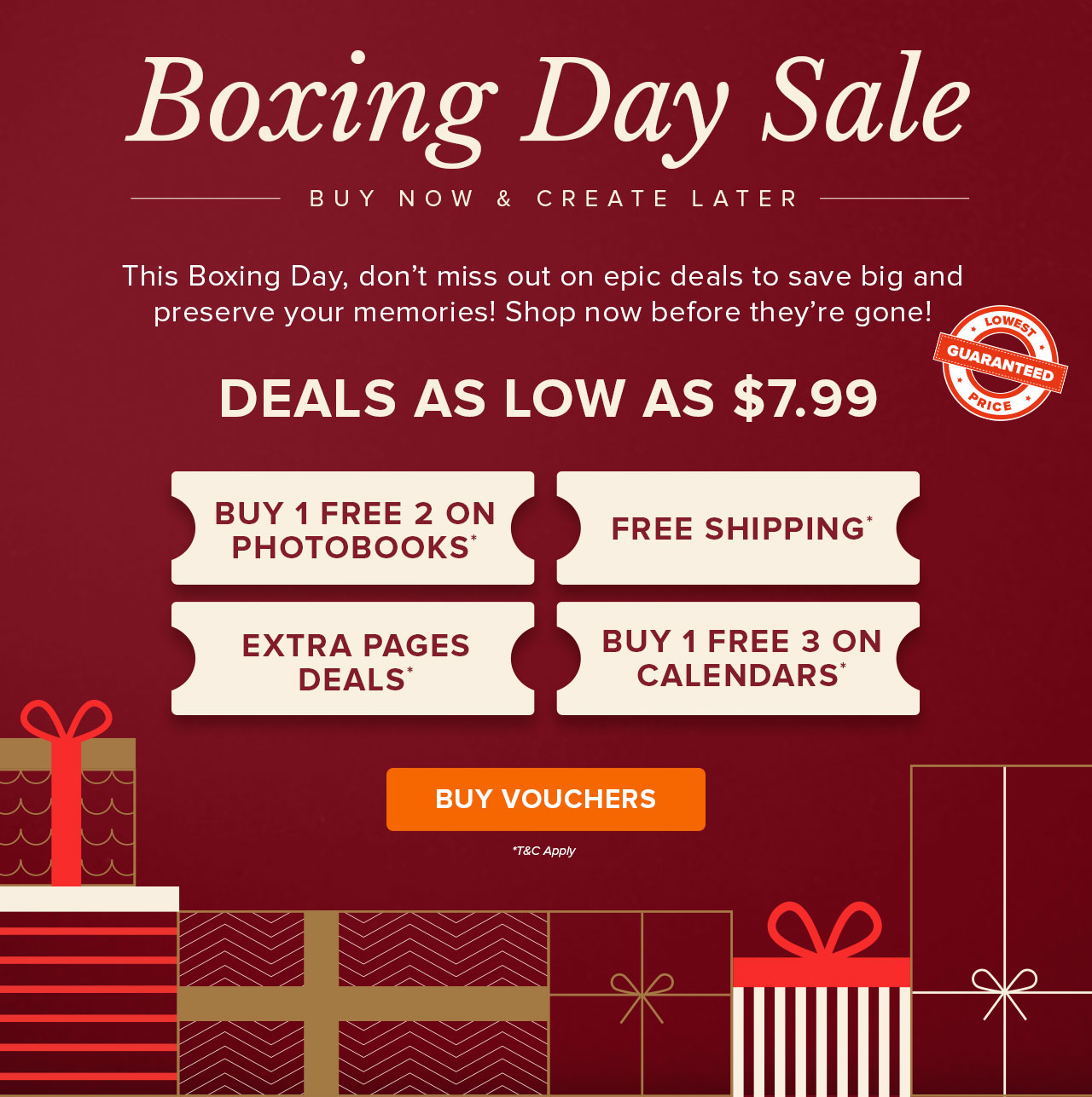 BOXING DAY SALE | BUY NOW & CREATE LATER