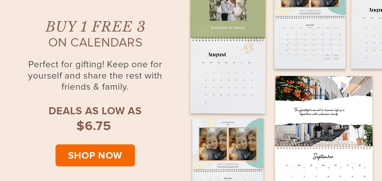BUY 1 FREE 3 ON CALENDARS